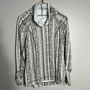 Calia Carrie Underwood Cowl‎ Funnel Neck Pullover White Print Size S?